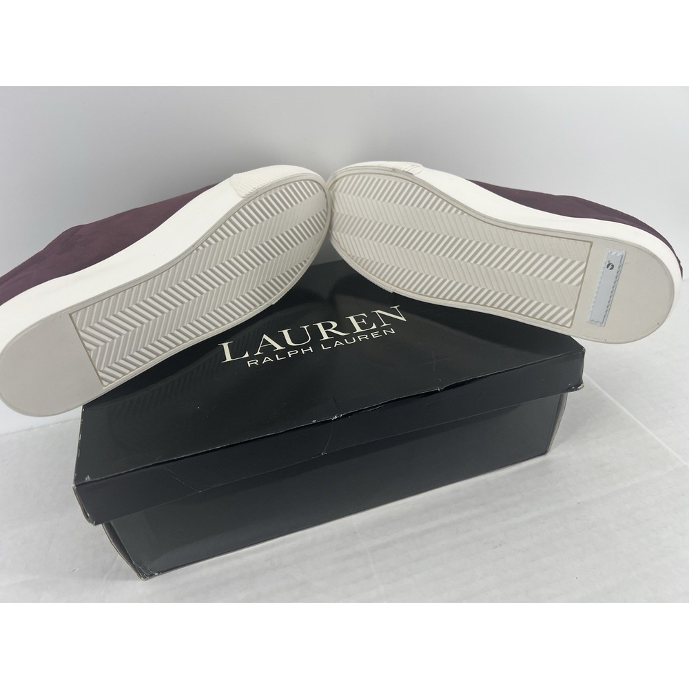 NWB Ralph Lauren Women's Shoes 6.5 ISLA-SK-ATH Bordeaux Kidsuede Purple - Picture 6 of 8